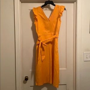 Orange/Yellow Midi Pocket Dress!